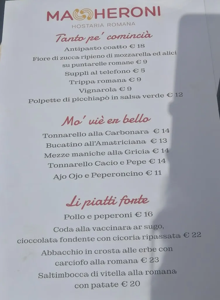 Menu_Maccheroni - Hostaria Romana_Alessandria_image_1