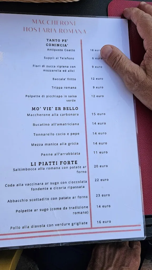 Menu_Maccheroni - Hostaria Romana_Alessandria_image_2