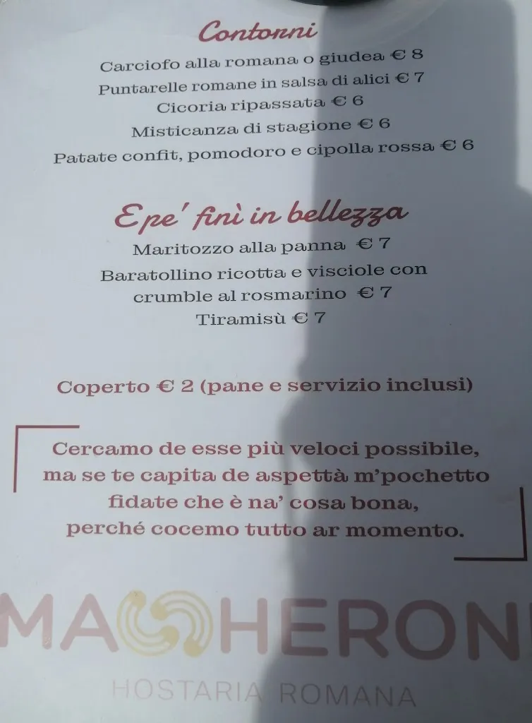 Menu_Maccheroni - Hostaria Romana_Alessandria_image_4