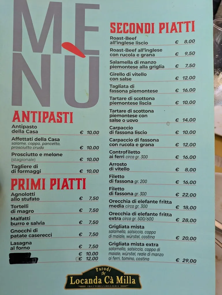 Menü_Trattoria Griglieria Cà Milla_Alzano Scrivia_Bild_1