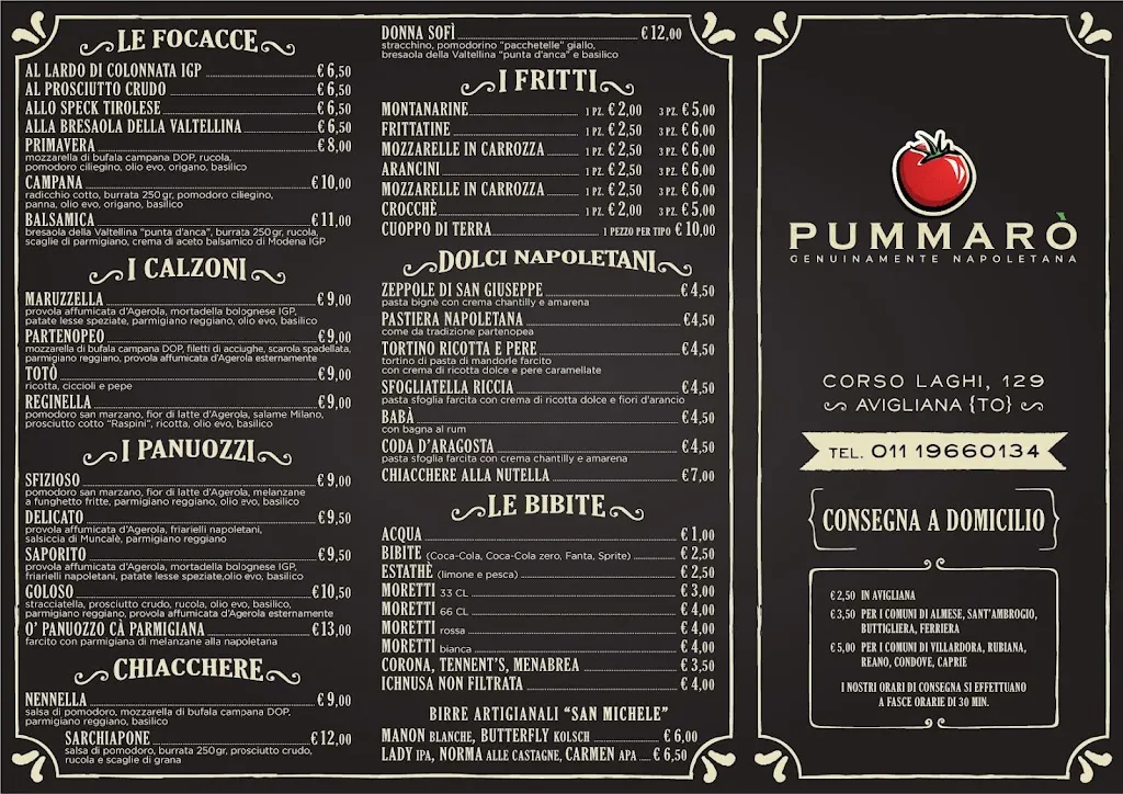 Menu_Pizzeria Pummarò - Genuinamente Napoletana_Avigliana_image_1