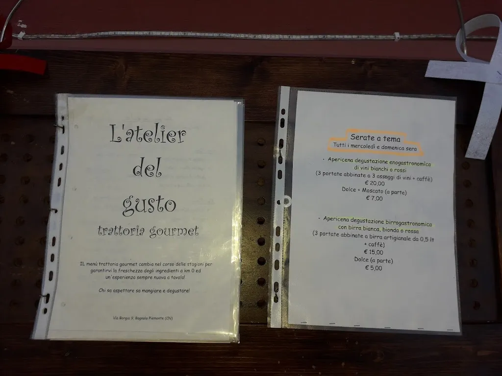 Menu_L'Atelier del Gusto_Bagnolo Piemonte_imagen_1