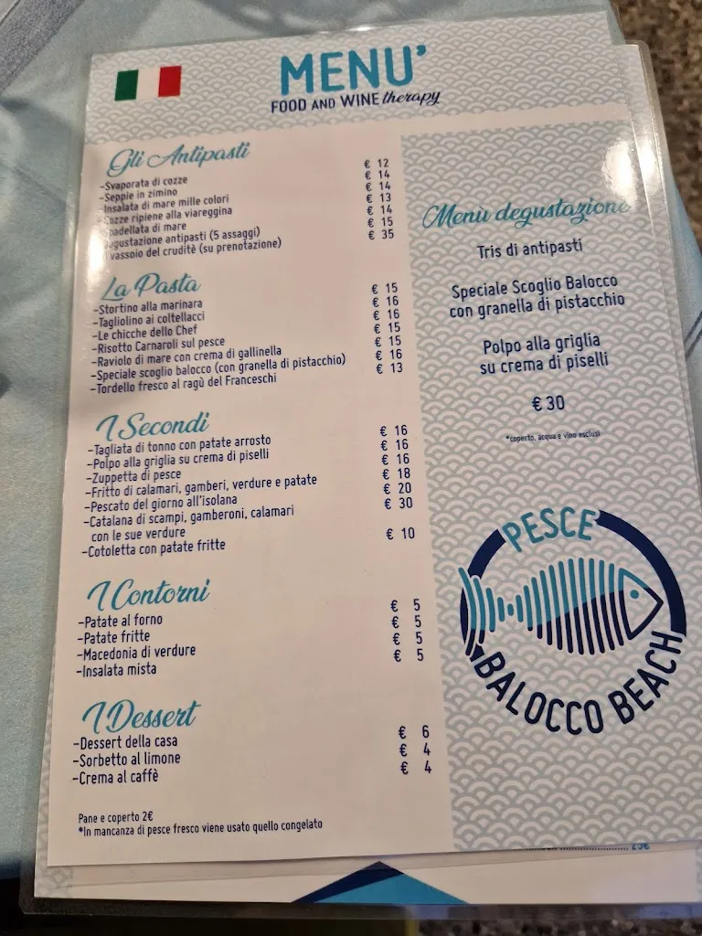 Menu_Pesce Balocco Beach_Balocco_immagine_1
