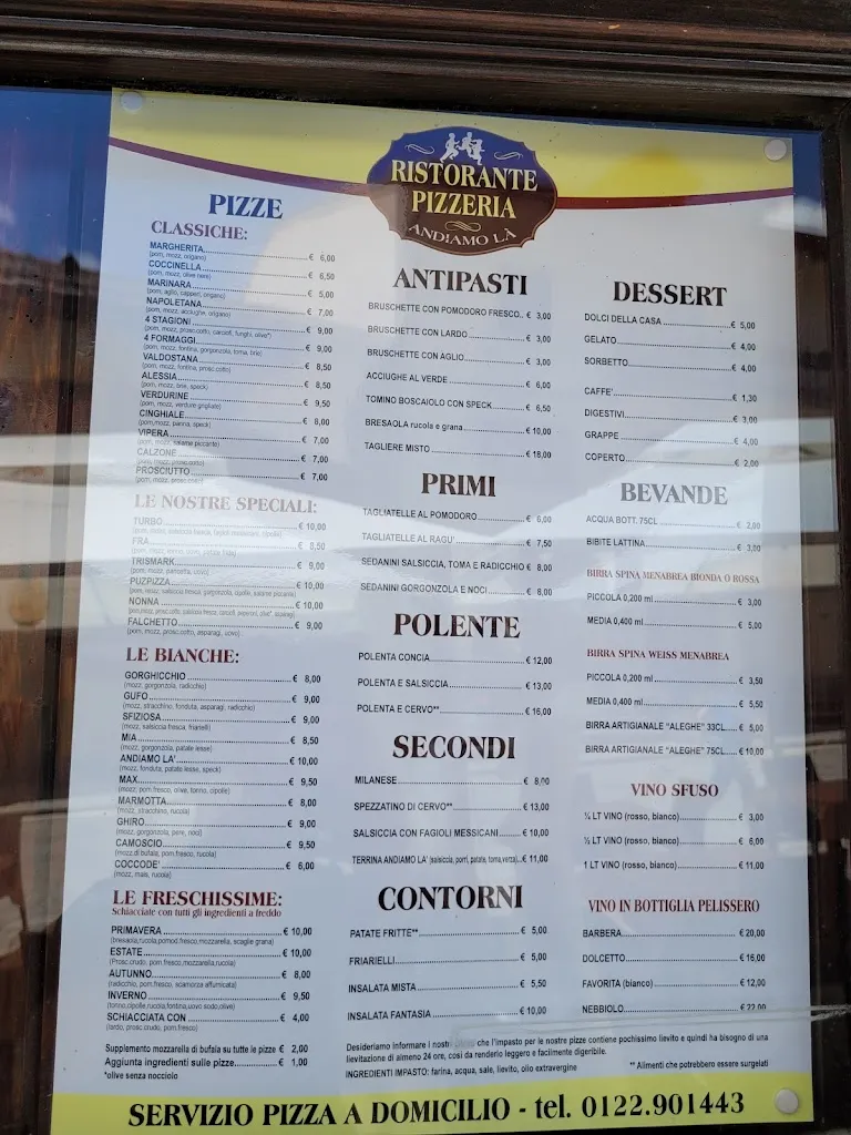Menu_Pizzeria ristorante Andiamo Là_Bardonecchia_immagine_1