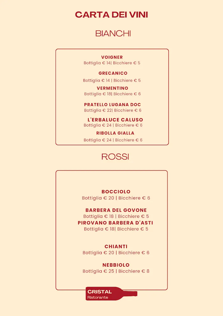 Menü_Ristorante pizzeria bar Cristal_Bogogno_Bild_1