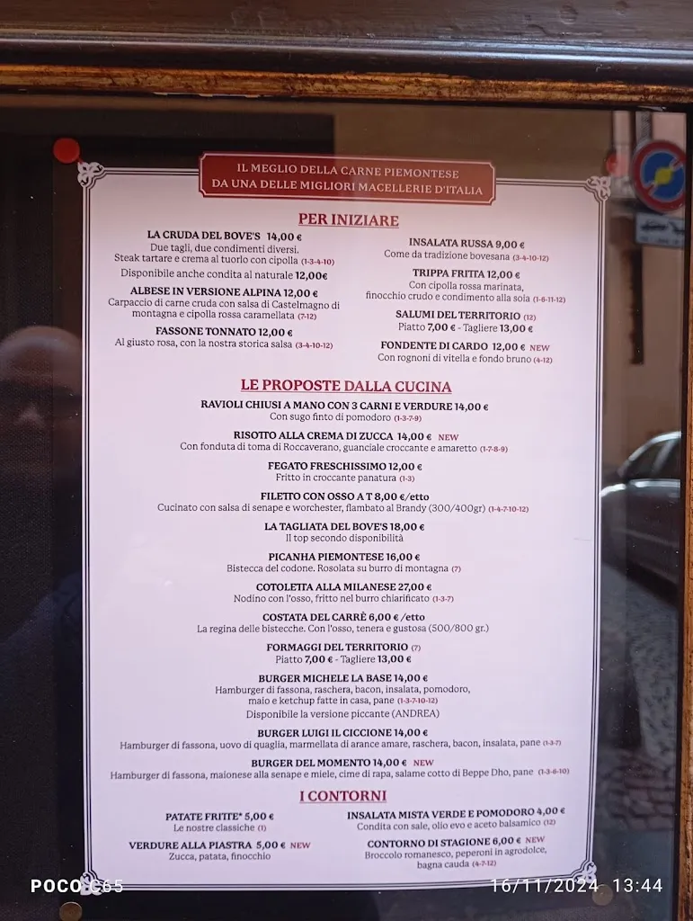 Menu_Ristorante BOVE'S macellai dal 1929 CUNEO_Bosia_immagine_2