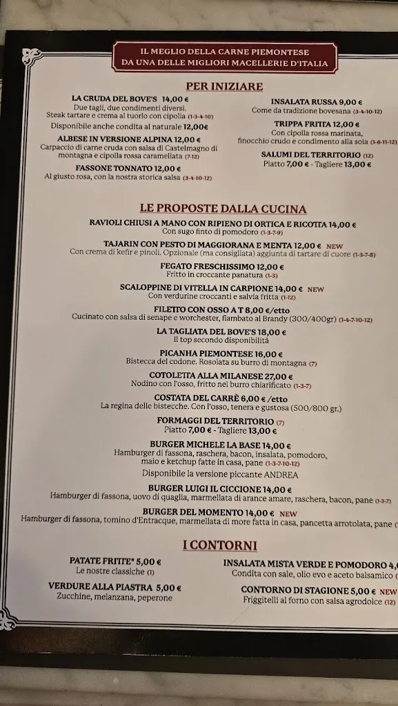 Menu_Ristorante BOVE'S macellai dal 1929 CUNEO_Bosia_immagine_3