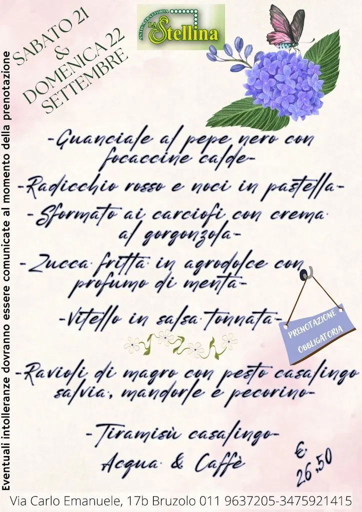 Menu_Antica Trattoria la Stellina | Cucina Tipica Piemontese_Bruzolo_image_1