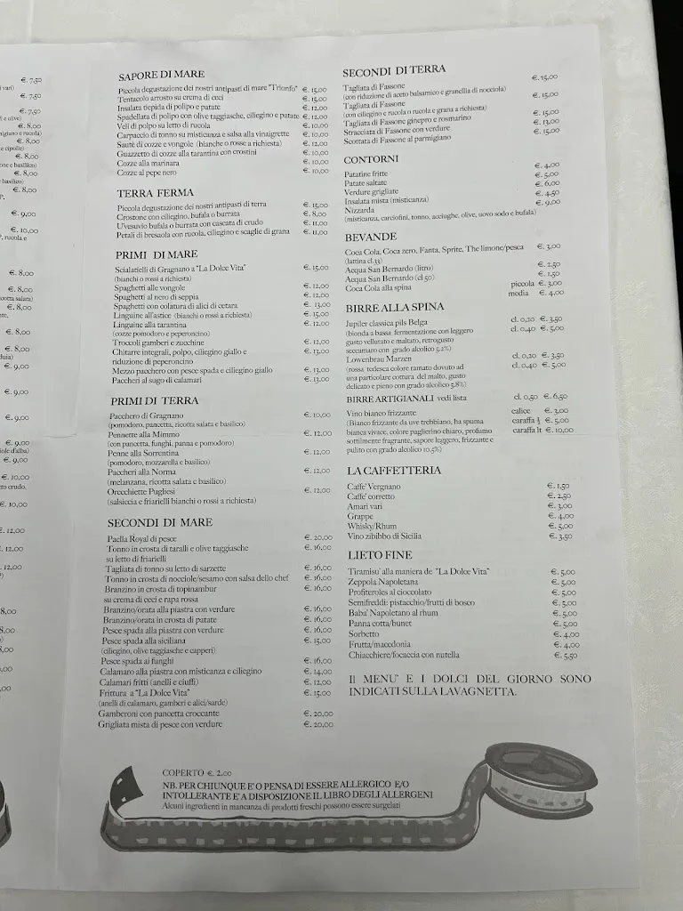 Menu_LA DOLCE VITA PIZZERIA RISTORANTE_Cambiano_image_2