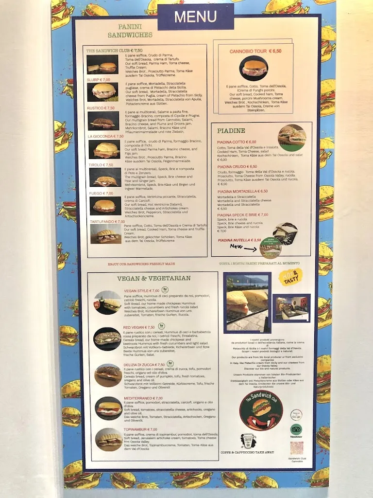 Menu_The Sandwich club_Cannobio_immagine_1