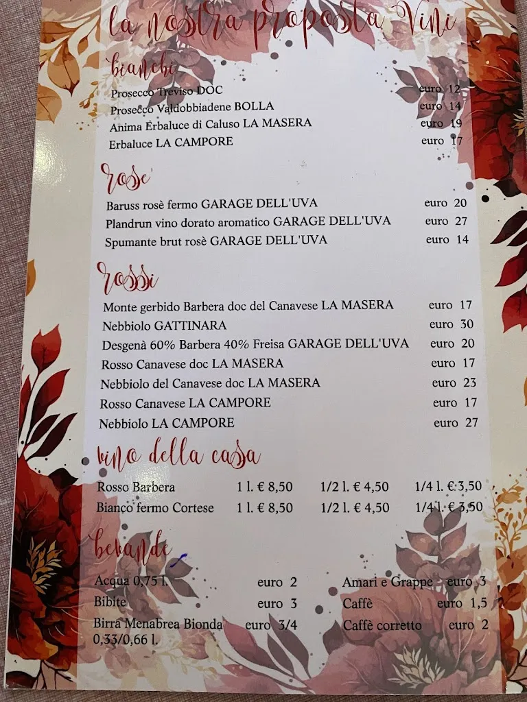 Menu_La Graziosa Trattoria_Caravino_image_1