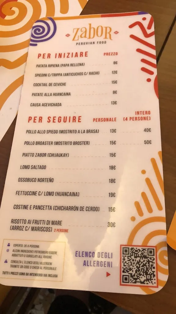 Menu_Zabor - Peruvian Restaurant_Carmagnola_image_1