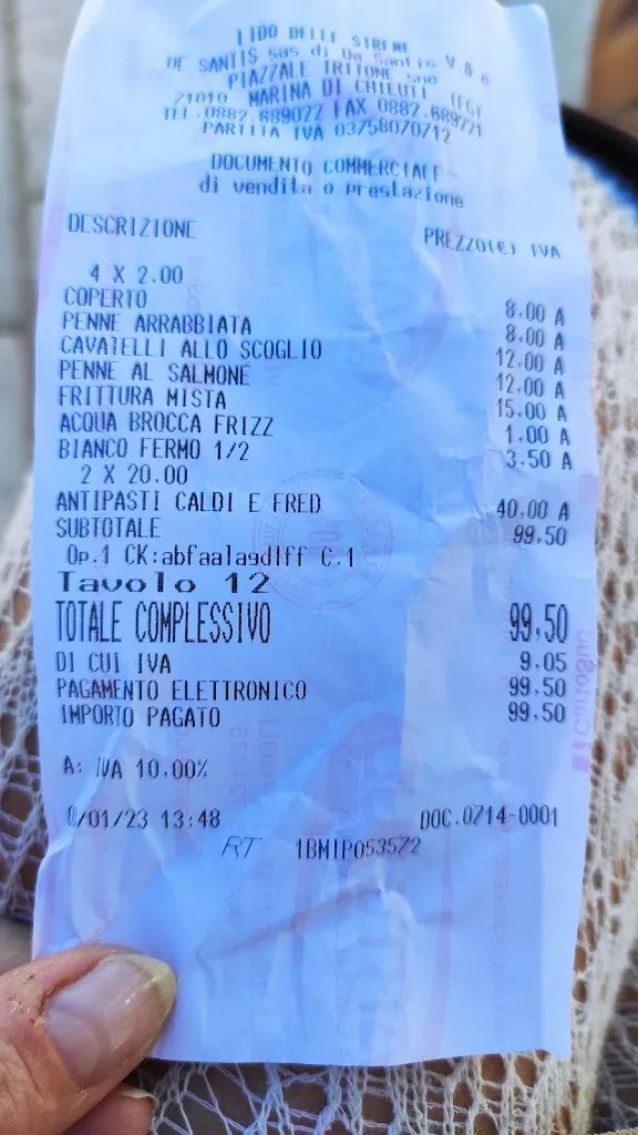 Roberta Pagnoni_Lido delle Sirene Bar - Pizzeria - Ristorante_Chieuti_review