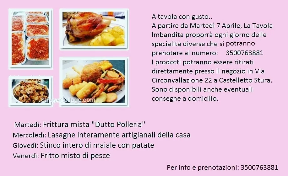 Menu_La Tavola Imbandita, Polleria Rosticceria, caffetteria, market, pranzi, macelleria_Castelletto Stura_image_4