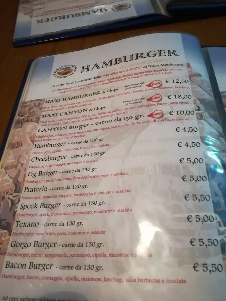 Menu_Gran Canyon Pub Castelnuovo Belbo_Castelnuovo Belbo_image_3