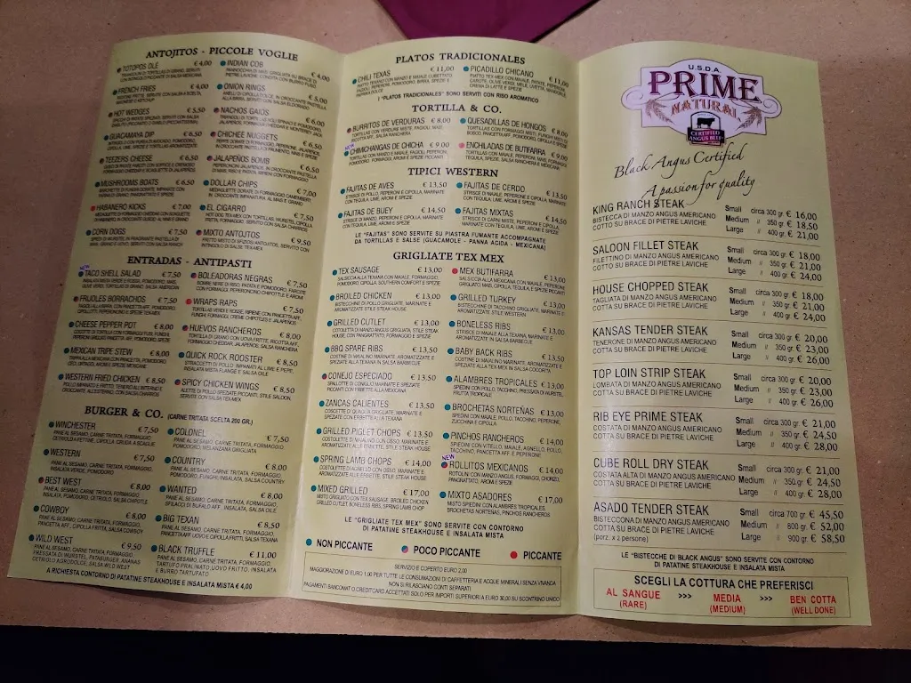 Menu_Wild West Saloon - Original Steak House_Castello di Annone_image_4