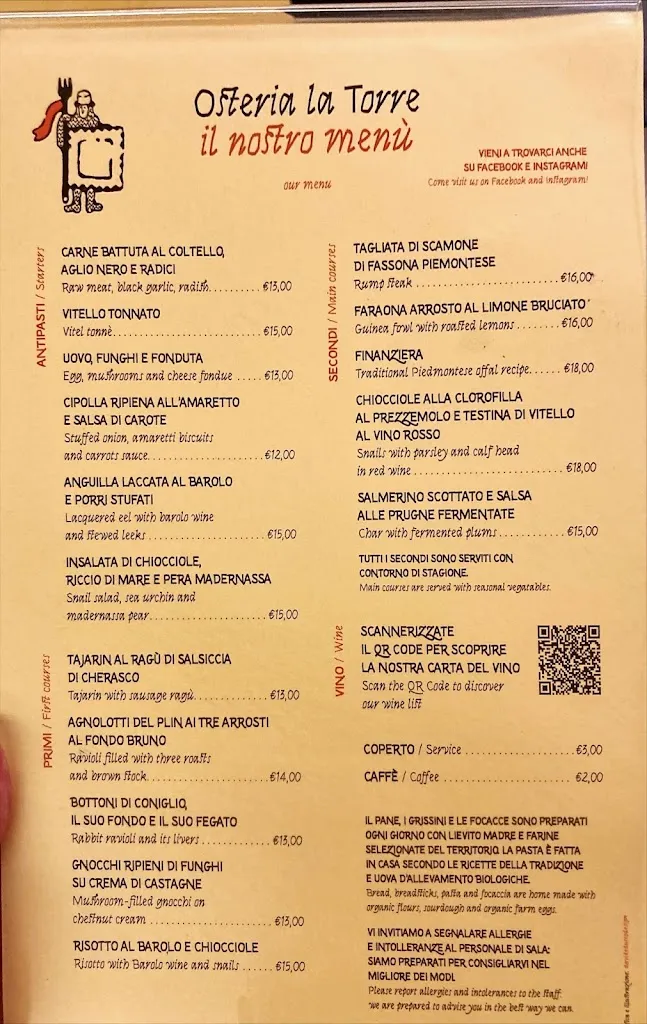 Menü_Osteria La Torre_Cherasco_Bild_1