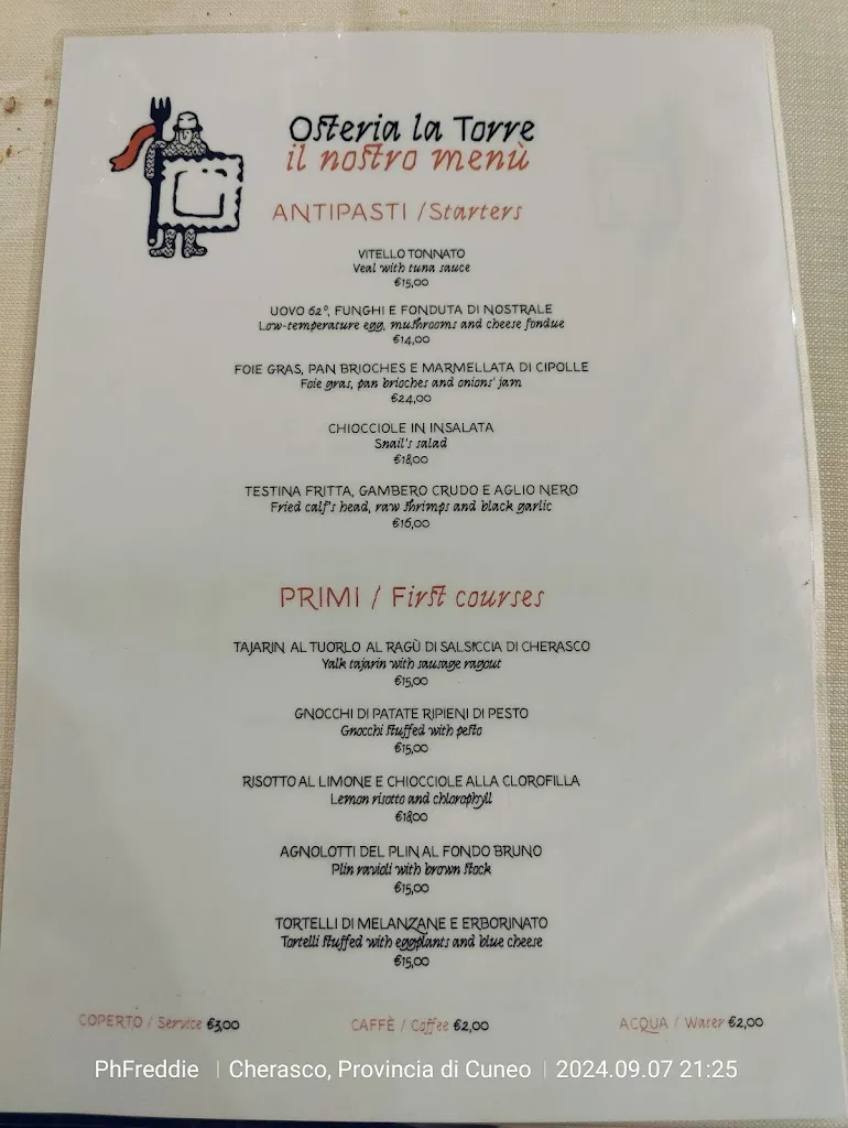 Menü_Osteria La Torre_Cherasco_Bild_3