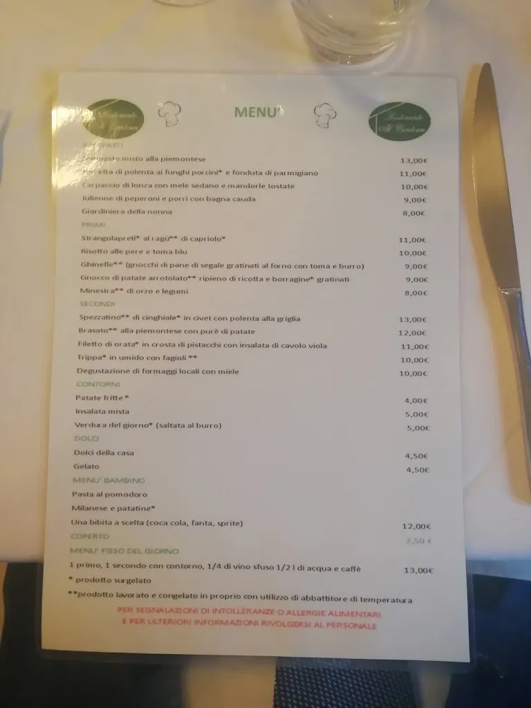 Menü_Ristorante Al Cantoun_Chiomonte_Bild_1