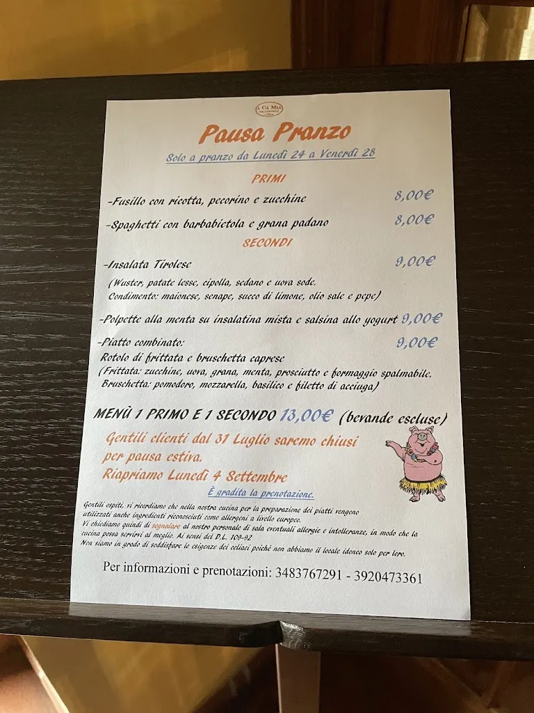 Menu_A Ca' Mia 