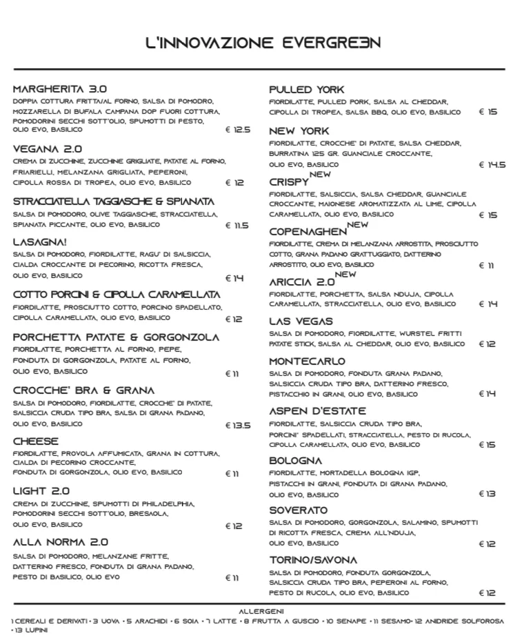 Menu_Evergreen Chivasso - Pizzeria - Friggitoria_Chivasso_image_1