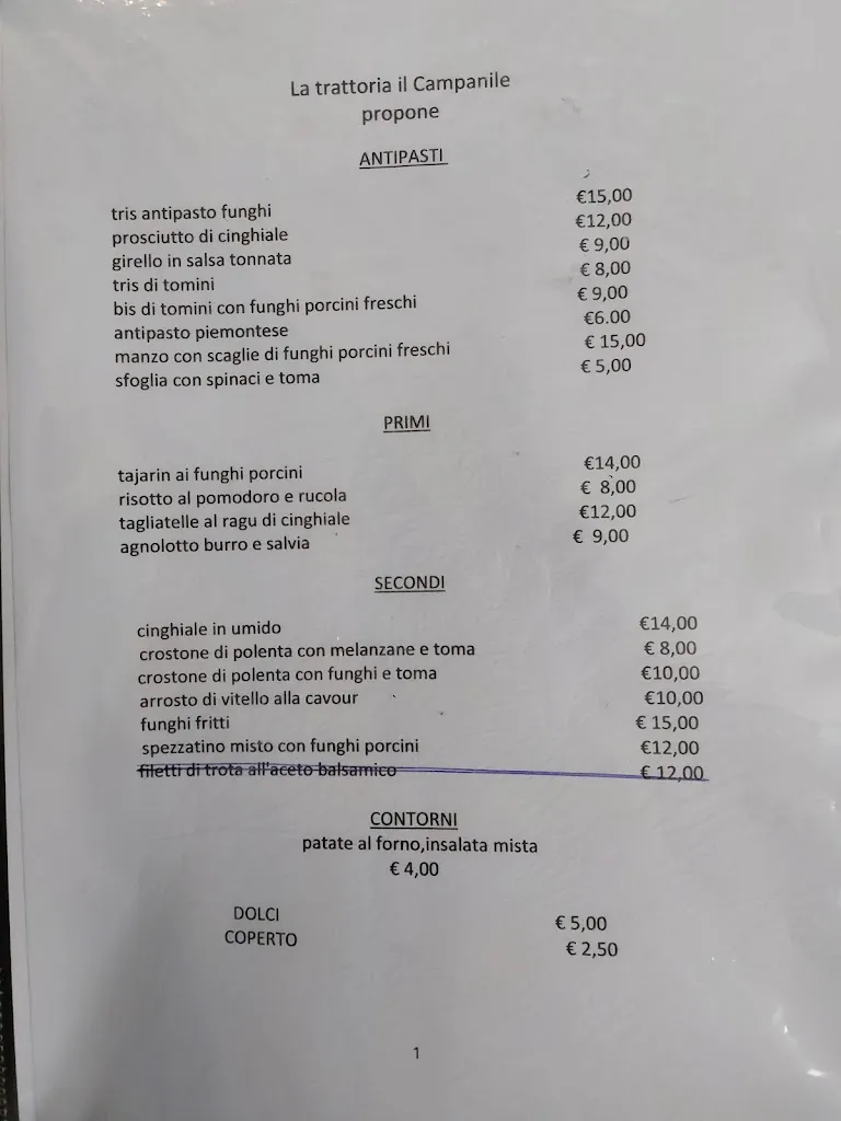 Menu_IL CAMPANILE trattoria tipica piemontese_Coazze_image_2