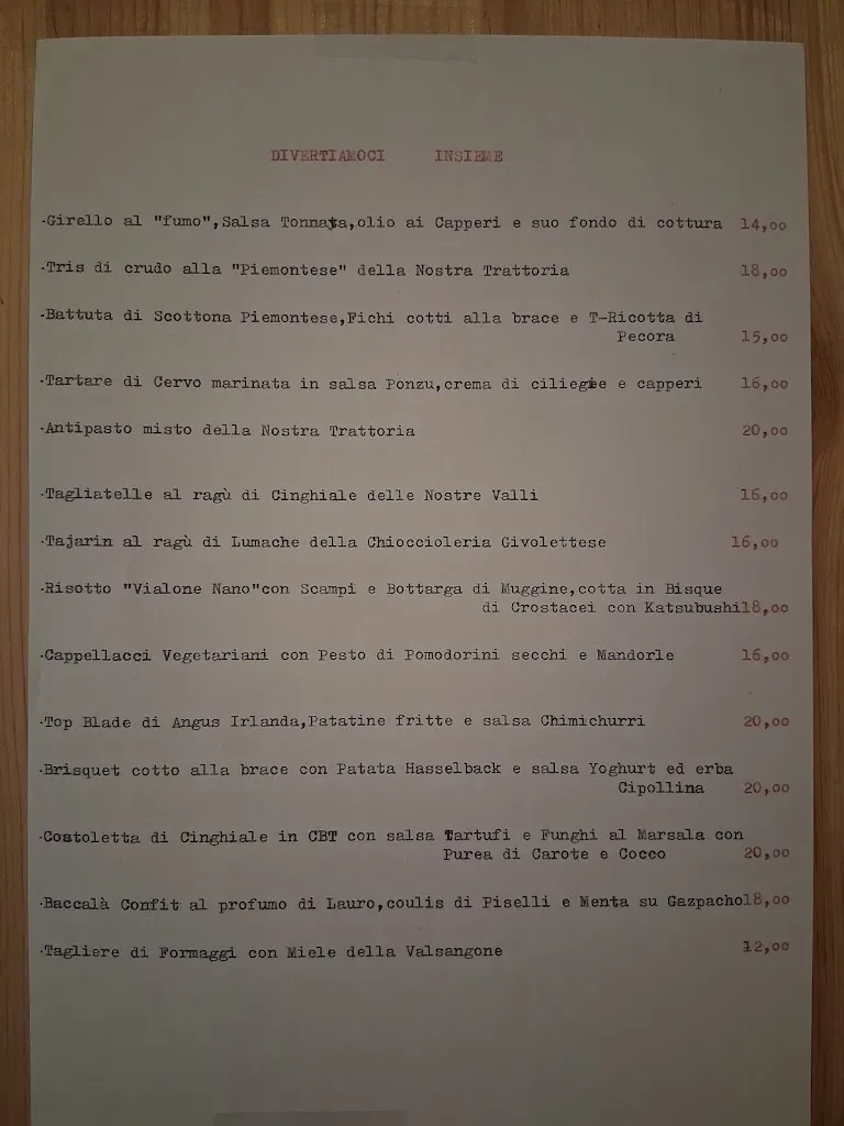 Menü_Trattoria Moderna da Baffy_Coazze_Bild_1