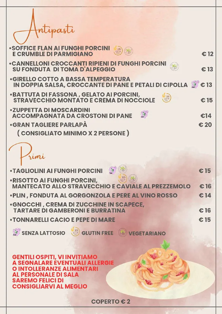 Menü_Parlapà | Ristorante a Giaveno_Coazze_Bild_1