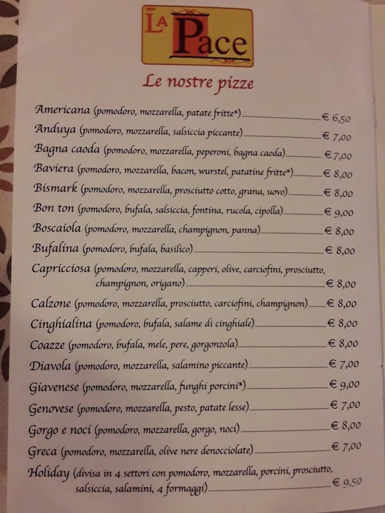 Menü_Ristorante La Pace_Coazze_Bild_1