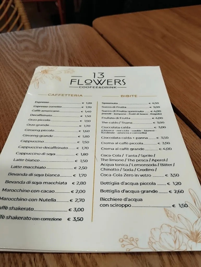 Menu_13 Flowers Coffee and Drink_Ciriè_immagine_1