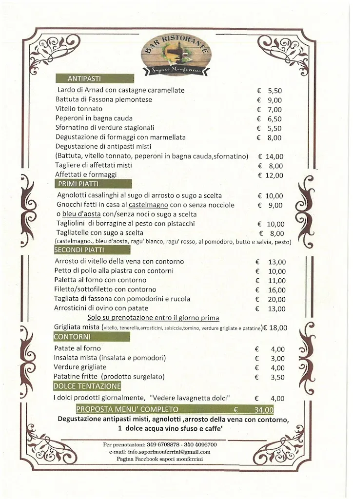 Menu_Bar Ristorante 