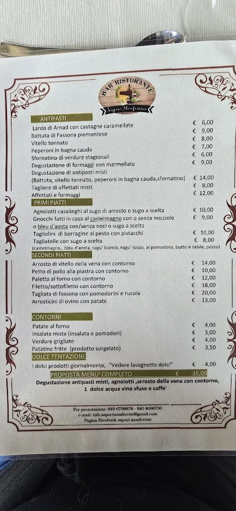 Menu_Bar Ristorante 