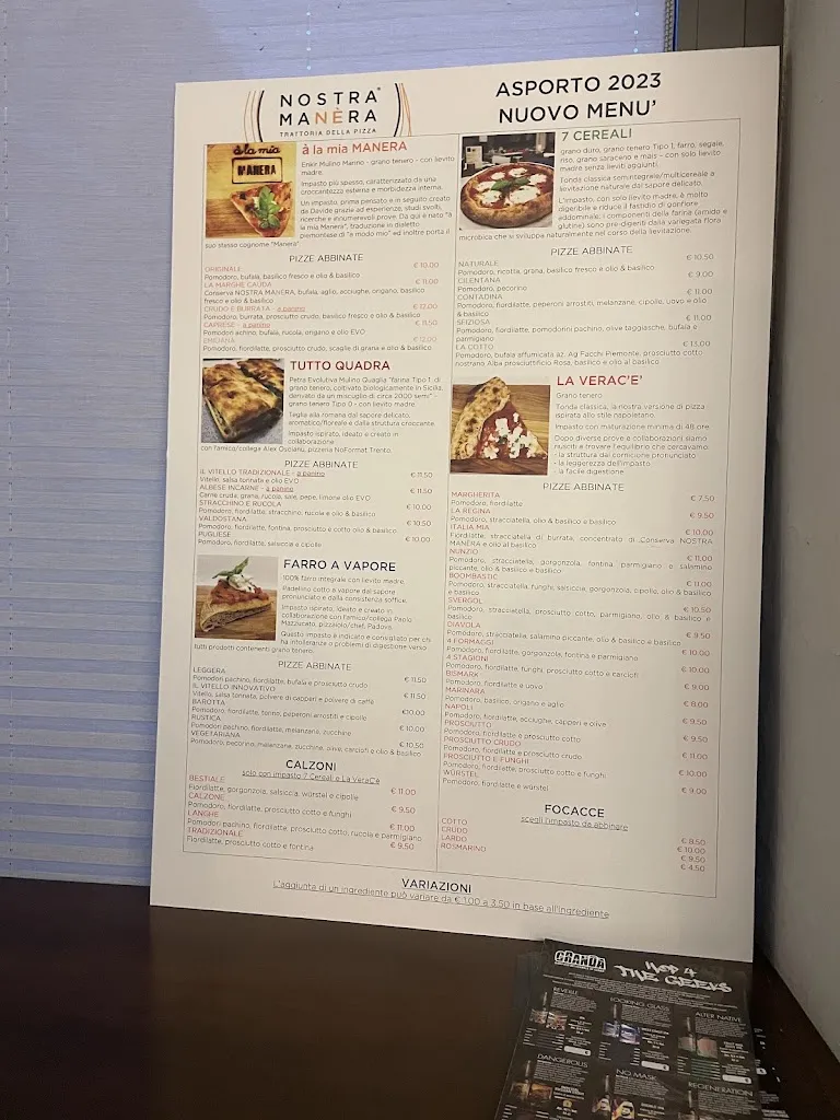 Menu_Nostra Manera - trattoria della pizza_Corneliano d'Alba_immagine_1