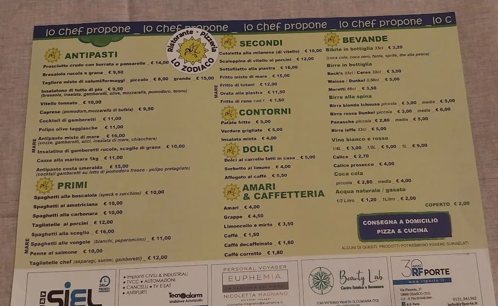 Menu_Ristorante Pizzeria Lo Zodiaco_Cumiana_image_1