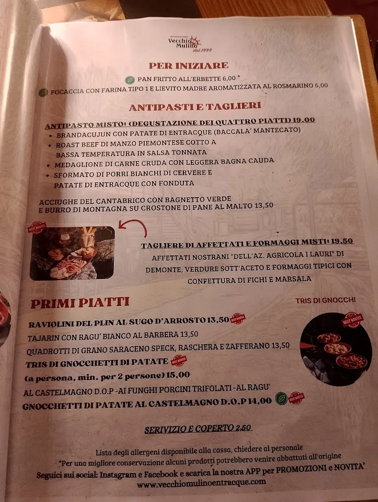 Menu_Ristorante Tipico Vecchio Mulino_Entracque_image_1