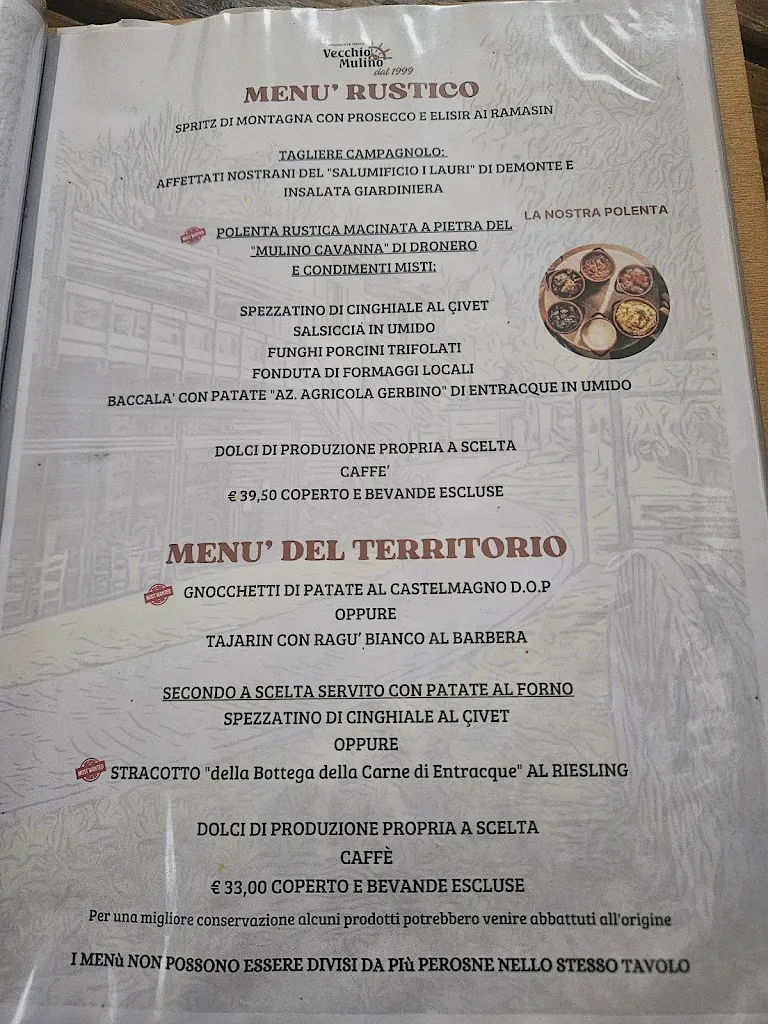 Menu_Ristorante Tipico Vecchio Mulino_Entracque_image_2