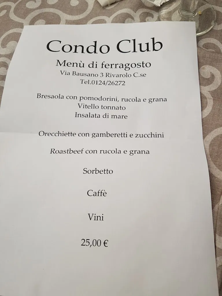 Menu_Ristorante Condo Club di Pama sas_Feletto_image_1