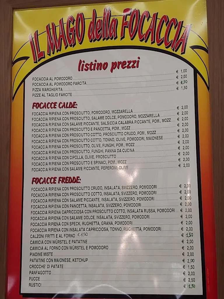 Menu_Il mago della focaccia_Copertino_immagine_1