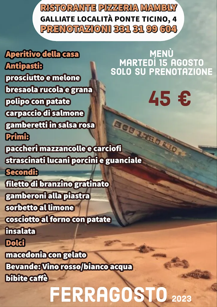 Menu_Ristorante Pizzeria Mambly Bed & Breakfast Fiume ticino_Galliate_image_2