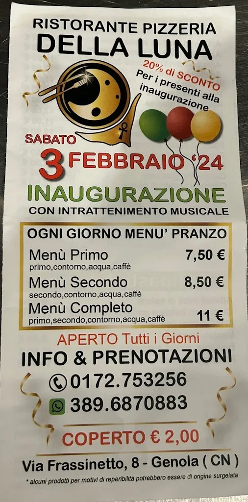 Menu_Ristorante pizzeria della luna Genola_Genola_image_2