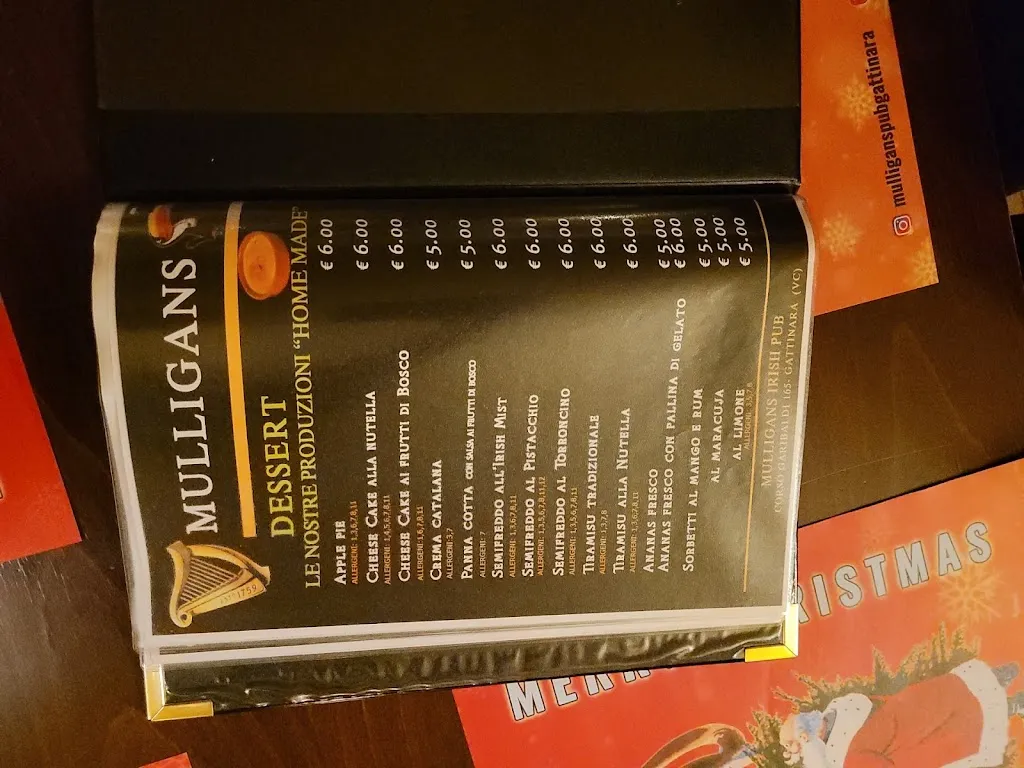 Menu_Mulligans Irish Pub & Restaurant_Gattinara_image_1