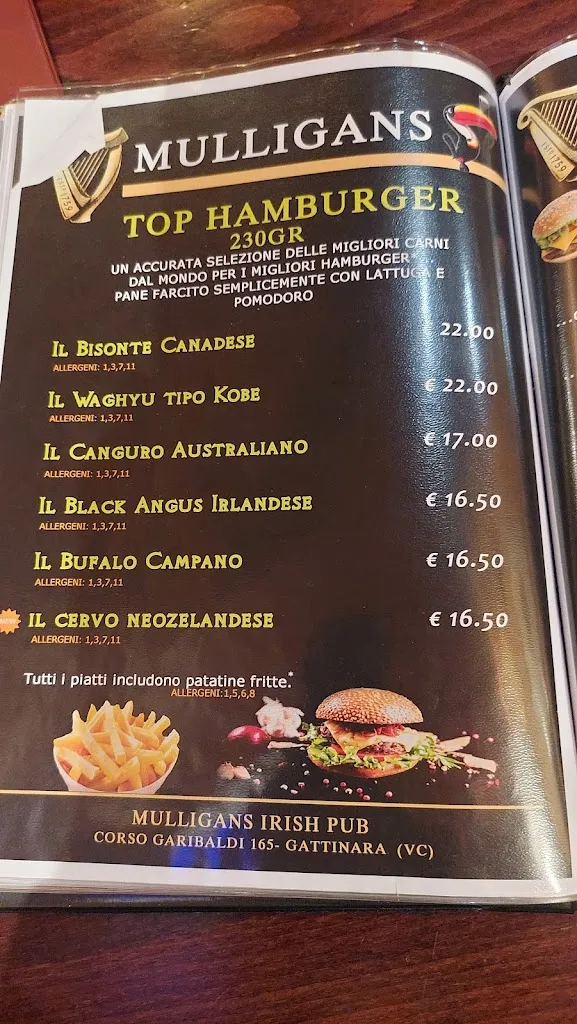 Menu_Mulligans Irish Pub & Restaurant_Gattinara_image_2