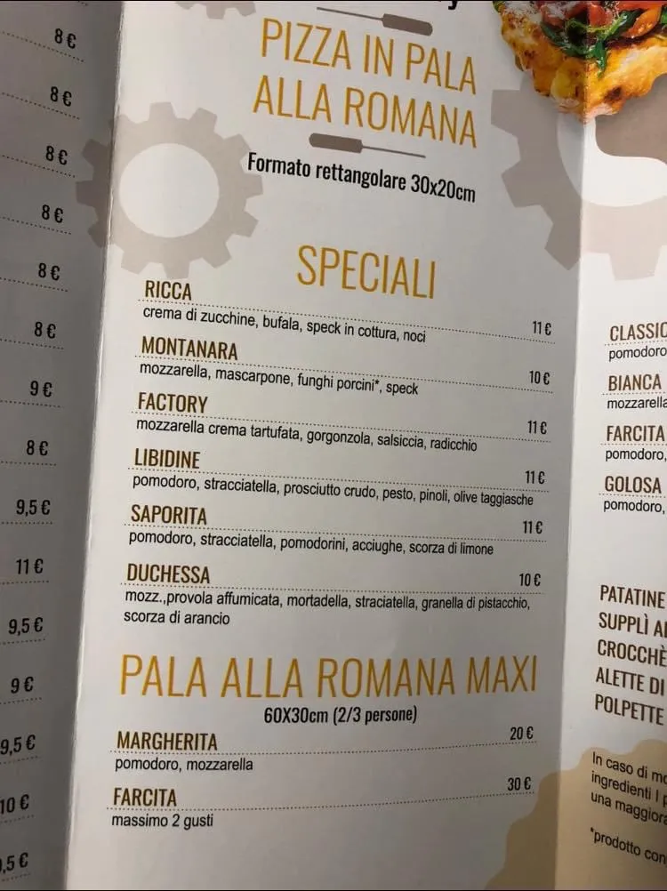 Menu_The Factory - pizza in pala alla romana_Gattinara_image_2