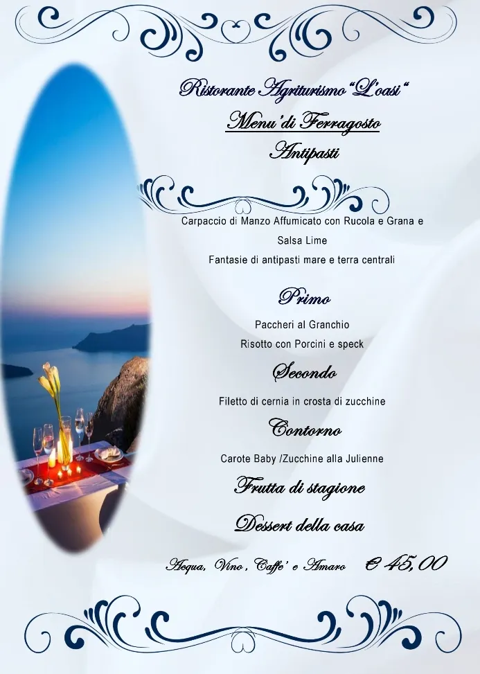 Menu_Oasi Le Fontanelle Restaurant_Cerignola_image_1