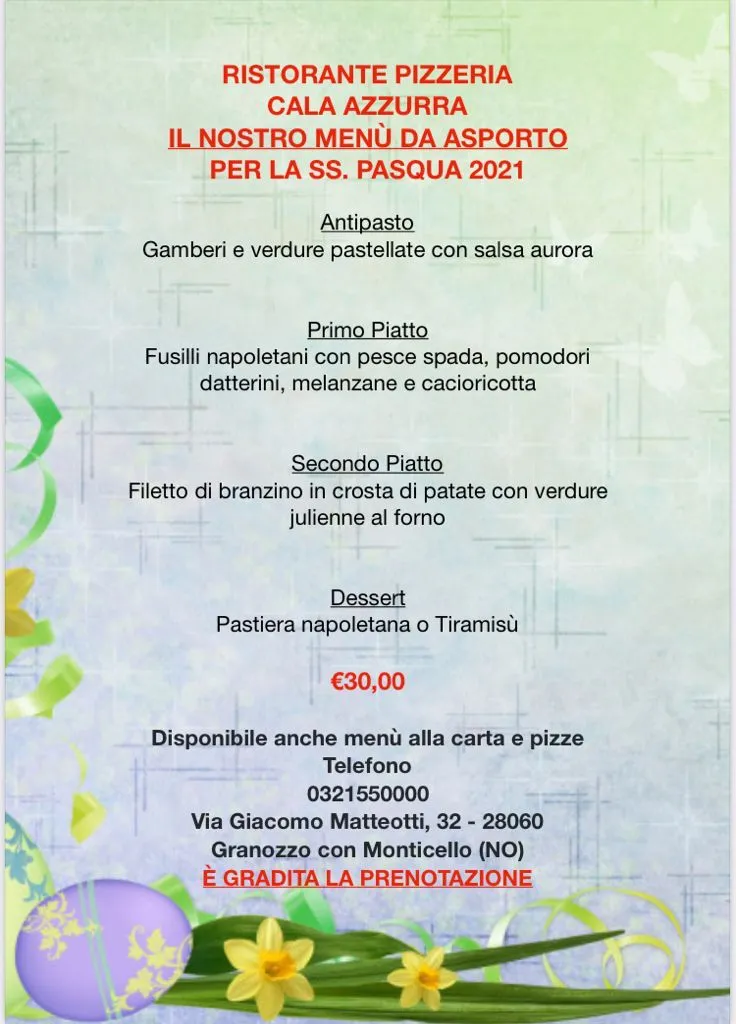 Menu_Ristorante Pizzeria Cala Azzurra_Granozzo con Monticello_image_2