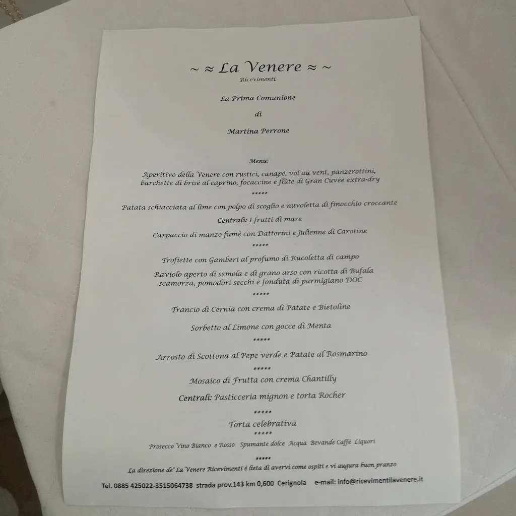 Menu_Sala Ricevimenti La Venere_Cerignola_image_1