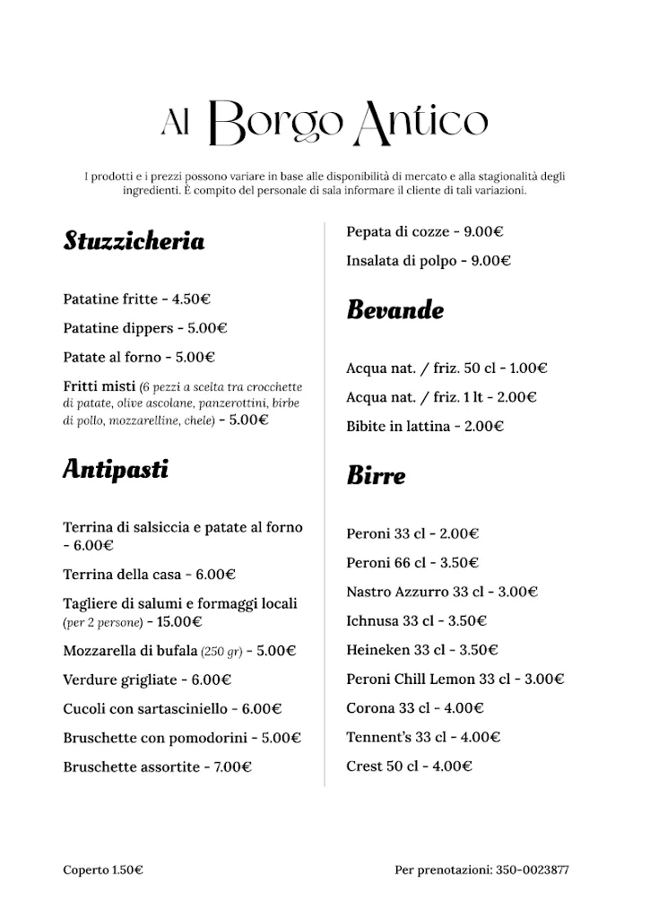 Menu_Al Borgo Antico - Pizzeria & Rosticceria_Cerignola_image_2