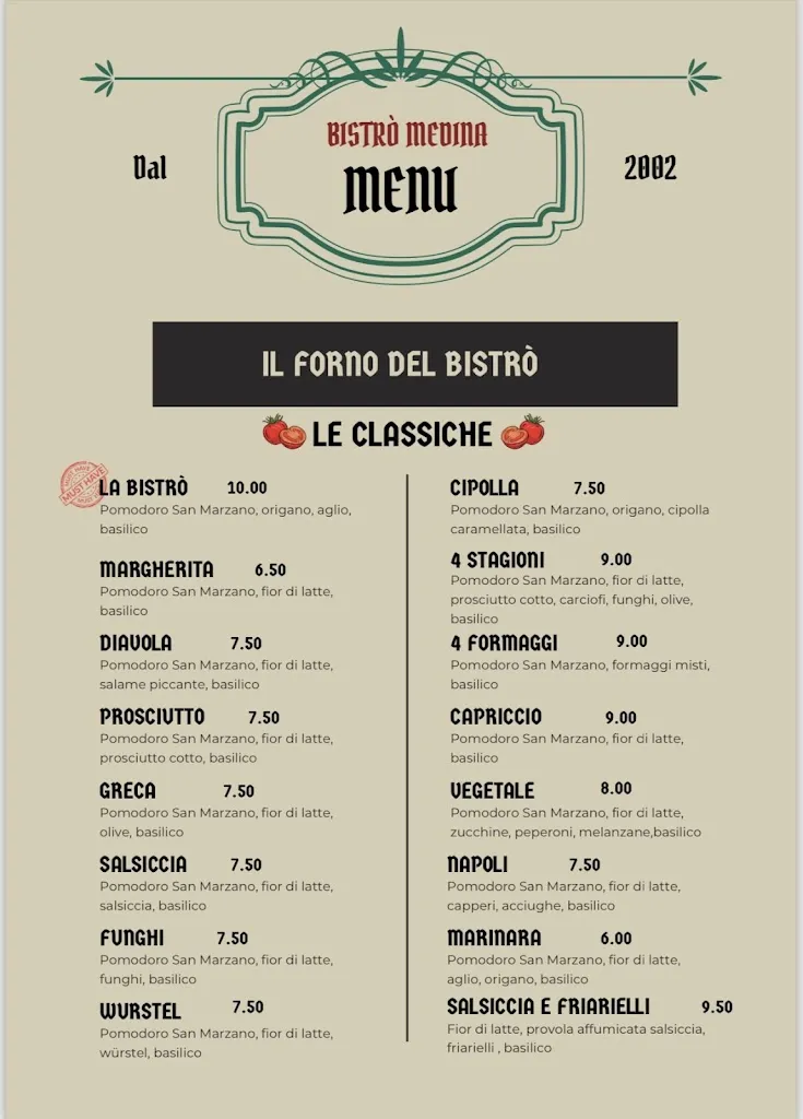 Menu_Bistrò Medina - Pizzeria Ristorante_Leini_image_1