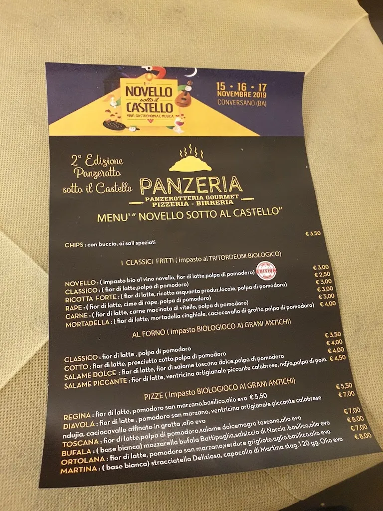 Menu_Panzeria Panzerotti - Pizze - Taglieri_Conversano_image_1