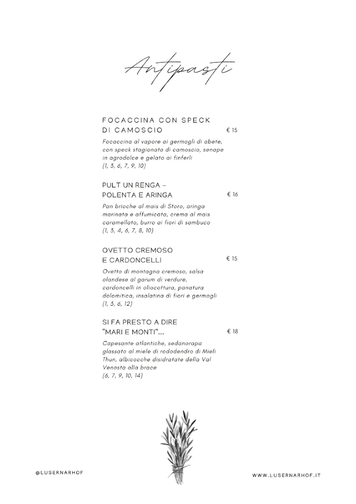 Menu_Ristorante Lusernarhof - cucina di montagna_Luserna_image_1